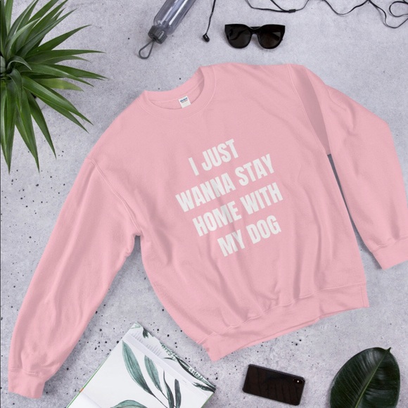 I Just Wanna Stay Home With My Dog Sweatshirt - Picture 3 of 4